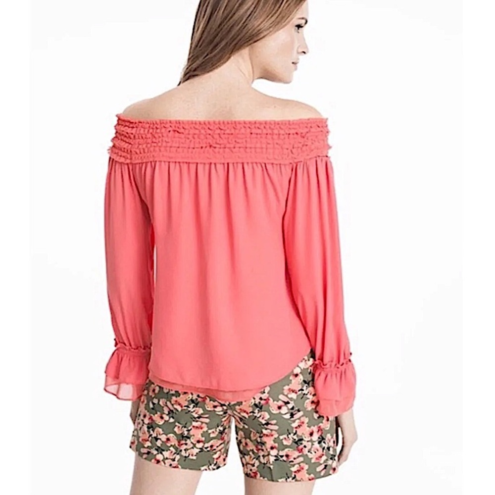 White House Black Market Smocked Ruffle Top - Picture 2 of 16